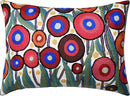 Cream Lumbar Poppy Floral Pillow Cover Red Poppies Flower Pillows White Farmhouse Chair Cushion Floral Cream Hand Embroidered Size 14x20 by CozyNest Decor