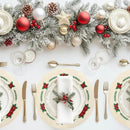 Whaline 4Pcs Round Christmas Flower Placemats Embroidered Xmas Poinsettia Place Mats Decorative Dinner Table Mats for Holiday Party Decor by CozyNest Decor