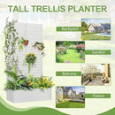 Trellis for Climbing Plants Outdoor，Mental Garden Bed with Drainage Holes Outdoor Privacy Screen Design Tall planters for herb Flower Vegetables 73"x35"x16", White-Louvered by GreenHaven Gardens