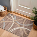 Rugshop Modern Wavy Circles Design Area Rug 2'7" x 4' Brown by TinyTreasures Baby Boutique