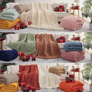 L'AGRATY Chunky Knit Blanket Throw,Soft Chenille Yarn Throw 50x60，Handmade Thick Cable Knit Crochet Blanket, Large Rope Knot Throw Blanket for Couch Home Decor by CozyNest Decor