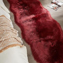 AMTOVO Faux Sheepskin Rug, Burgundy Ultra Soft Fluffy Shag Area Rug, 2 x 6 ft Faux Fur Rug for Bedroom Sofa Throw Cushion Room Decor, Sheepskin by CozyNest Decor