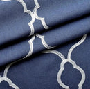 MIUCO Moroccan Embroidered Semi-Sheer Curtains Faux Linen Grommet Window Panels for Doors 52 x 95 Inch 2 Panels, Navy Blue by CozyNest Decor