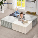 Hobestluk Rectangle Ottoman Memory Foam Footrest for Couch with Removable Cover Large Floor Seating for Adults Ottoman Coffee Table for Living Room, Bedroom or Office (Plush GREYOLIVE, Footrest) by CozyNest Decor