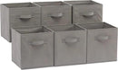 Amazon Basics Collapsible Fabric Storage Cubes Organizer with Handles, Sturdy, Gray, 10.5-x-10.5-x-11-inch, Pack of 6 by CozyNest Decor