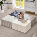 Hobestluk Rectangle Ottoman Memory Foam Footrest for Couch with Removable Cover Large Floor Seating for Adults Ottoman Coffee Table for Living Room, Bedroom or Office (Plush Grey, Footrest) by CozyNest Decor