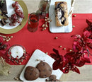 Solino Home Linen Red Table Runner 72 Inches Long - 100% Pure Linen Hemstitch Table Runner 14 x 72 Inch for Dresser, Dining - Classic Hemstitch by CozyNest Decor
