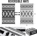 OLANLY Outdoor Rug Waterproof 9x18 ft, Reversible Outdoor Plastic Straw Rug, Boho Patio Rug, Indoor Outdoor Carpet, RV Mat Outside for Patio, Camp, Picnic, Balcony, Deck, Backyard, Black & White by GreenHaven Gardens