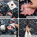 Area Rug 4x6 Rug Washable Vintage Floral Botanical Rugs Non Slip Low Pile Small Carpet for Bedroom, Bedside, Kids Room, Office, Dining Room, Black by TinyTreasures Baby Boutique