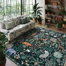 OJIA Jungle Print 9x12 Area Rugs for Living Room, Green Soft Bedroom Rug Washable Rugs 9x12, Modern Dining Room Rug Stain Resistant Ultra-Thin Floor Carpet for Playroom Kids Room Nursery by CozyNest Decor