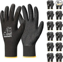 toolant Crinkle Latex Work Gloves Bulk, Rubber Coated Safety Work Gloves for Men and Women, 12 Pairs for Construction, Gardening, Warehouse (Black, Small) by GreenHaven Gardens