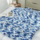 Amélie Home Chunky Knit Throw Blanket for Couch, Soft Chenille Crochet Blanket for Sofa, 50"x60", Space-Dyed Blue by CozyNest Decor