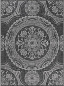 Medallion Outdoor Rug 9x12 Washable Outside Carpet for Indoor Patio Porch Waterproof Easy Cleaning Non Shedding Area Rugs Dark Gray 9 x 12 by CozyNest Decor