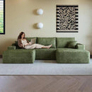 108" Sectional Couches for Living Room Modern Modular Sofa with L-Shape Couchs Upholstered Boneless Couch Deep Seat Sectional Couch with Chaise (Green, Right Facing Chaise+2Seaters+1Ottoman) by CozyNest Decor