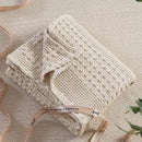 PHF 100% Cotton Waffle Weave Throw Blanket, Soft Lightweight Breathable Cozy Summer Throws for Couch Bed Sofa, Luxury Aesthetic Woven Blanket for Home Decor & Office, 50"x60", Oatmeal by CozyNest Decor