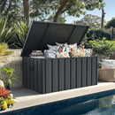 PURPLE LEAF Outdoor Deck Box 150 Gallon Waterproof Lockable Storage Box Container with Lid Deck Organization for Patio Cushions Side Table Pool Accessories Garden Tools, Gray by GreenHaven Gardens