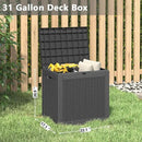 KAMABOKO 30 Gallon Outdoor Storage Box, Resin Deck Boxes Indoor and outdoor, Waterproof Storage Box Lockable Lid for Garden Tools, Package Delivery, Pool Supplies, Patio Cushions, Black by GreenHaven Gardens