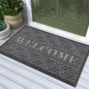 Yimobra Welcome Mat Outdoor Indoor, All-Season Waterproof Front Door Mat Outside Entrance, All-Weather Heavy Duty Non-Slip Doormat, Low Profile Porch Patio Entrance Mats, 47x32, Dark Grey by CozyNest Decor