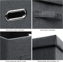 Large 17" 36 Quart Collapsible Stackable Storage Bins with Lids, 5 Packs Dark Gray Foldable Fabric Closet Storage Boxes with Lids Heavy-duty Linen Cube Baskets(17 x 12 x 11) by CozyNest Decor