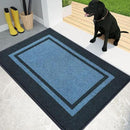 PURRUGS Dirt Trapping Door Mat 20" x 32", Non-Slip/Skid Machine Washable Entryway Rug, Shoes Scraper, Area Rug, Super Absorbent Welcome Mat for Muddy Wet Shoes and Paws, Light Blue & Navy by CozyNest Decor
