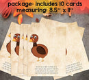 Handprint Art Craft Kits, DIY Happy Thanksgiving Keepsake, Handprint Baby Keepsake Gifts, 10 Turkey Cards, Thanksgiving Party Games, Make Your Own Thank You Greeting Cards Gifts for Mom and Dad, 01 by TinyTreasures Baby Boutique