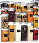 WHITE FEATHER SUPPLIES 40 PCS Airtight Food Storage Containers with Lids - BPA Free Durable Plastic Leakproof Flour Sugar Cereal Containers Storage for Pantry Organization - Dishwasher Safe by CozyNest Decor