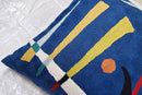 Kandinsky Abstract Pillow Cover - Blue | Modern Throw Pillows | Contemporary Chair Pillow | Modern Farmhouse Pillows | Modern Couch Pillow | Needlepoint Accent Cushion | Size 18x18 by CozyNest Decor