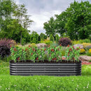 Raised Garden Bed Kit 8×2×1.4 FT Magnesium-Aluminum-Zinc Stainless Steel Metal Planter Box for Planting Outdoor Plants Vegetables (Cracked Silver) by CozyNest Decor