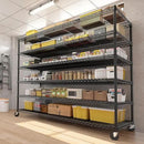 REIBII 60''W X 82.6" H Steel Heavy Duty Wire Shelving Unit with Wheels, 6-Tier Adjustable Storage Shelves 3598LBS Commercial Metal Shelves for Pantry, Garage, College Dorm Industrial Shelving, 2 Pack by CozyNest Decor