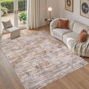 Area Rug for Living Room: 6x9 Washable Neutral Abstract Modern Soft Rugs Non Slip Indoor Floor Stain Resistant Large Carpet for Bedroom Dining Room Office Nursery - Red Brown by TinyTreasures Baby Boutique