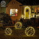 LIGHTSHARE 248LED 12IN+16IN+20IN Light Ball Yard Decoration Pathway Lights White Sphere Light Fold Flat Metal Frame Indoor Outdoor Waterproof Garden Lights, Plug in(Set of 3) by GreenHaven Gardens