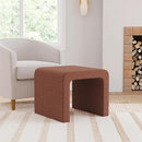 Modern Channel Rust Chenille Foot Stools Ottoman Home Décor, Soft Ottoman Foot Rest Chair for Bedroom and Living Room, Vanity Chair and Stool in Dressing Area, and Lounge (Rust Chenille) by CozyNest Decor