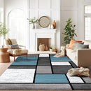 Rugshop Contemporary Modern Boxes for Home Office,Living Room,Bedroom,Kitchen Non Shedding Area Rug 12' x 15' Blue by TinyTreasures Baby Boutique