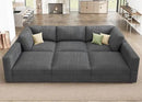 HONBAY Modular Sectional Sofa with Storage Corduroy Sleeper Sofa Modular Sectional Couches for Living Room,Dark Grey by CozyNest Decor