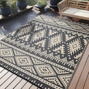 OLANLY Outdoor Rug Waterproof 6x9 ft, Reversible Outdoor Plastic Straw Rug, Boho Patio Rug, Indoor Outdoor Carpet, RV Mat Outside for Patio, Camp, Picnic, Balcony, Deck, Backyard, Black & Beige by GreenHaven Gardens