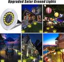 Solar Ground Lights-Waterproof Solar Lights Outdoor Garden- Solar Disk Lights-Upgraded 16LED Bright in-Ground Lights-Landscape Lights for Pathway, Yard, Lawn, Patio, Walkway (16 Pack Warm Light)