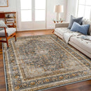 Area Rug 5'x7' Washable Rug Traditional Floor Cover Thin Retro Kitchen Indoor Distressed Non Slip Carpet for Living Room Bedroom Dining Room by TinyTreasures Baby Boutique
