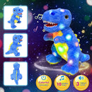Cuteoy Light-up Singing Plush Blue Dinosaur LED Musical Stuffed Animal T-Rex Adjustable Volume Lullaby Plushies Birthday Christmas Toy Gifts for Kids Toddler Girls, 12" by TinyTreasures Baby Boutique
