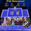 KNONEW Christmas Net Lights 360 LEDs 13ft x 9.8ft Outdoor Mesh Lights Connectable Waterproof 8 Modes & Timer Plug-in Net Fairy Lights for Bushes Garden Party Wedding Holiday,Blue by GreenHaven Gardens