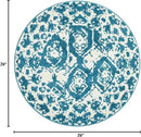 Unique Loom Rosso Collection Vintage Traditional Distressed Blue Round Rug (3' 3 x 3' 3) by CozyNest Decor