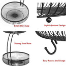 Simple Houseware 2-Tier Countertop Fruit Basket with Banana Hanger, Black by CozyNest Decor