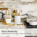 Gold Kitchen Utensils Set - 19-Piece Set Includes Stainless Steel Gold Utensils, White Silicone Tools, and Measuring Cups and Spoons - Luxury Kitchen Accessories for Modern Cooking, Serving, & Gifting by CozyNest Decor