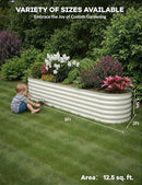 8x2x1.5ft Raised Garden Bed,Galvanized Raised Planter Boxes Outdoor with Easy Assembly, Large Garden Bed for Vegetables, Fruits, Flower,Raised Garden Bed,Beige by GreenHaven Gardens