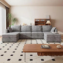 mestyl Modular Sectional Sofa Convertible U Shaped Sofa Couch Set with Storage for Living Room, Modern 4 Seater Modular Sectional Couch with 2 Movable Ottoman (Grey) by CozyNest Decor