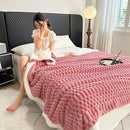 UKELER Sherpa Bed Blanket 80 × 90 inch, Ultra Soft Queen Size Throw Blankets for All Season, 470 GSM Cozy Plush Striped Fleece Blanket for Bedroom Living Room Dorm Hostel Sofa Camping, Pink by CozyNest Decor