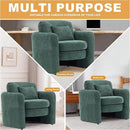 Chenille Accent Armchair Oversize Upholstered Barrel Comfy Modern Round Lounge Chair with Pillow Cozy Reading Chairs for Apartment,Office,Living Room,Dining,Makeup,Club,Green by CozyNest Decor