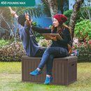 YITAHOME 90 Gallon Double-Wall Deck Box with Side Handles, Outdoor Large Storage for Patio Furniture Cushions, Garden Pool Accessories, Water Resistant & Lockable