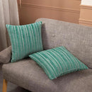 Yeiotsy Decorative Pillow Covers Teal, Pack of 2, Modern Striped Throw Pillow Cases Geometric Cushion Covers (Teal, 18 X 18 Inches) by CozyNest Decor