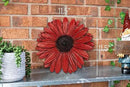 NAT & Jules Gerbera Daisy Flower Shaped Dimensional Indoor Outdoor 12 inch Cast Resin Decorative Garden Stepping Stone, Patio, Walkway Sculpture Yard Art, Red by CozyNest Decor