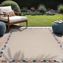 Beverly Rug Outdoor Rug 9x12 Modern Bordered Large Area Rugs for Indoor and Outdoor Patio Easy to Clean Non Shedding Living Room Porch Garden Washable Outside Carpet (9 x 12 Beige) by CozyNest Decor